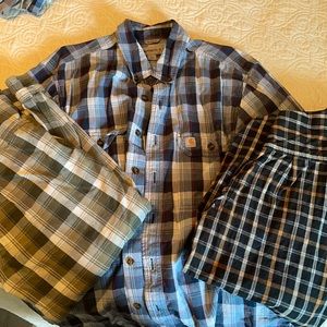 Set of 3 Carhartt button down work shirts.
